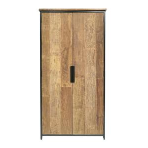 Buffet 2 portes L.100 cm enTeck recyclé et métal noir