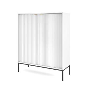 Buffet 2 portes pieds métal noir 104x125 cm