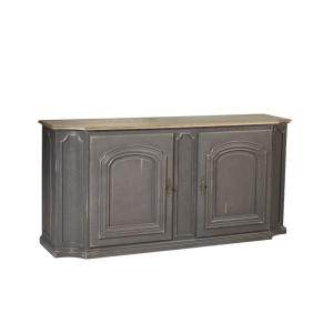 Buffet 2 portes plateau en chêne gris souris