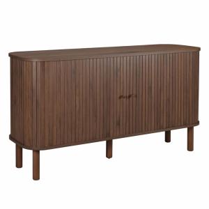 Buffet 2 portes scandinave rectangulaire L140 cm bois foncé