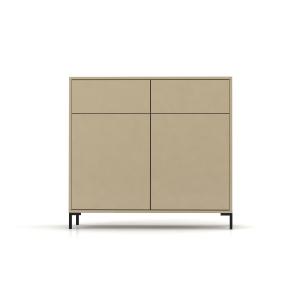 Buffet 2 tiroirs et 2 portes en MDF Taupe
