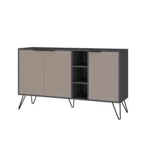 Buffet 3 Niches et 3 Portes - L142 cm - Taupe