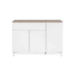 Buffet 3 portes, 1 tiroir L133 cm - Blanc