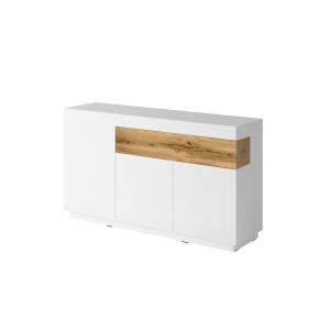 Buffet 3 portes 1 tiroir stratifiés blanc et beige