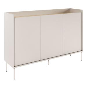Buffet 3 portes, 140 cm, gris cachemire / aspect bois chêne