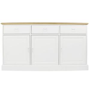 Buffet 3 portes 3 tiroirs blanc L150