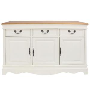 Buffet 3 portes 3 tiroirs crème L131