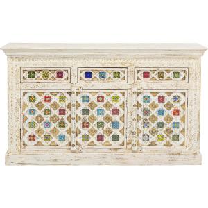 Buffet 3 portes 3 tiroirs en manguier massif mosaiques