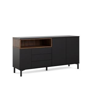 Buffet 3 portes, 3 tiroirs et 1 niche L175,7 cm - Effet Noy…