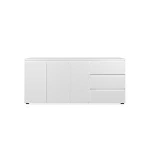 Buffet 3 portes, 3 tiroirs et 2 étagères L178,5 cm - Blanc