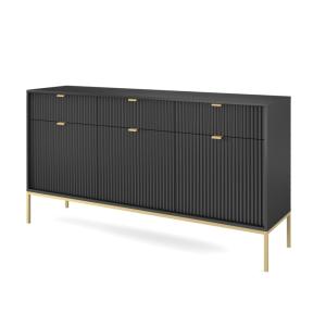 Buffet 3 portes 3 tiroirs pieds métal doré 154x83 cm