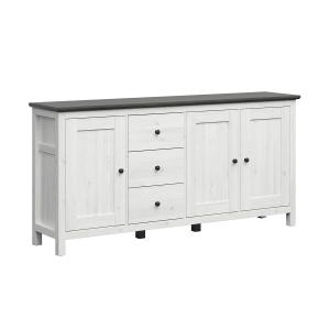 Buffet 3 portes 3 tiroirs stratifiés blanc patiné beige