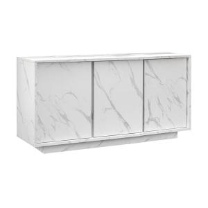 Buffet  3 portes aspect marbre blanc