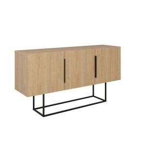 Buffet 3 portes avec pieds en métal - l150 cm - Marron
