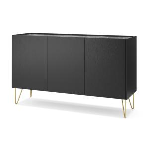 Buffet 3 portes avec plateau effet marbre 144x83 cm