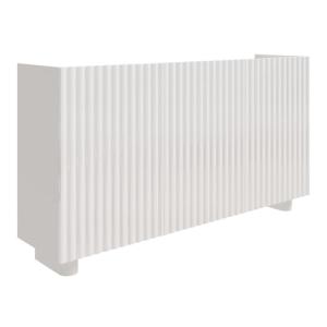 Buffet 3 portes, blanc brillant, 144 cm