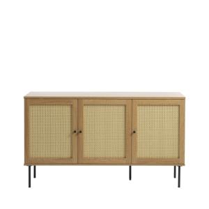 Buffet 3 portes en bois et métal L140cm - Bois clair