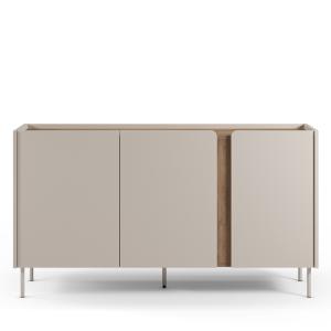 Buffet 3 portes en bois et métal L150cm - Beige