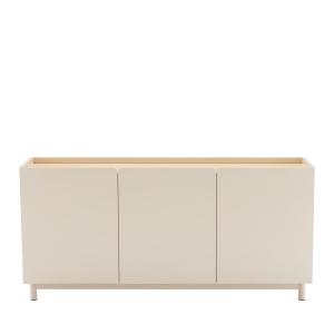 Buffet 3 portes en bois et métal L160cm - Beige