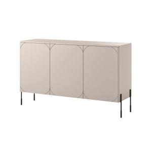 Buffet 3 portes en cachemire avec pied en métal 154x90 cm