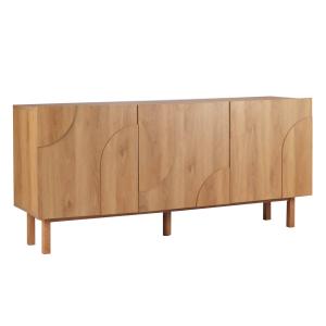 Buffet 3 portes en mélaminé 160 cm effet bois