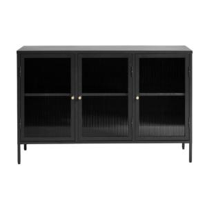 Buffet 3 portes en métal 85x132 cm SAKA noir