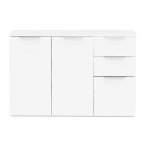Buffet 3 portes et 2 tiroirs blanc mat L119,5 cm
