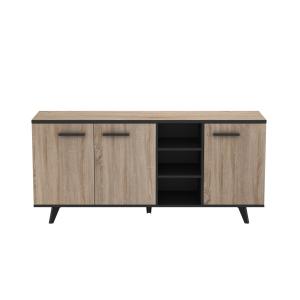 Buffet 3 Portes et 3 Niches L160,7 cm - Décor chêne et noir…