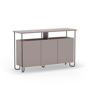 Buffet 3 portes et pieds en métal  L130 cm - Marron