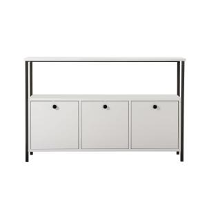 Buffet 3 portes L120 cm - Blanc et Noir