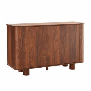 Buffet 3 portes moderne rectangulaire L120 cm bois foncé