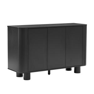 Buffet 3 portes moderne rectangulaire L120 cm bois noir