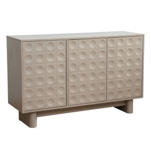 Buffet 3 portes moderne rectangulaire L124 cm beige