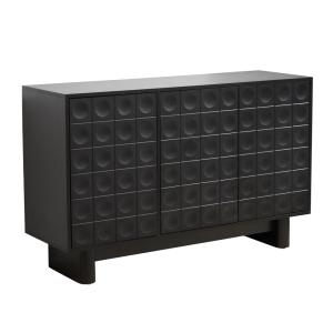 Buffet 3 portes moderne rectangulaire L124 cm noir