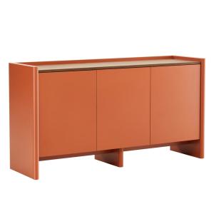 Buffet 3 portes moderne rectangulaire L140 cm orange