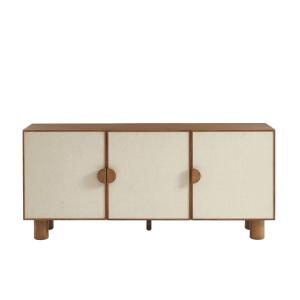 Buffet 3 portes placage frêne et tissu 170cm