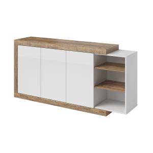 Buffet 3 portes stratifiés blanc et beige