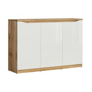 Buffet 3 portes stratifiés blanc et bois