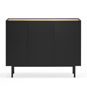 Buffet 3 portes style contemporain en bois noir