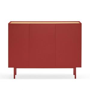 Buffet 3 portes style contemporain en bois rouge