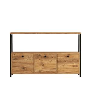 Buffet 3 portes style industriel bois/noir