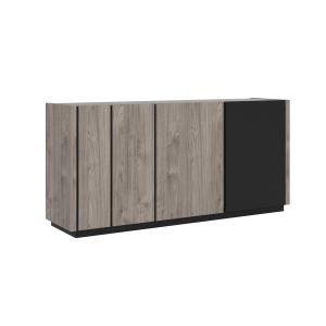 Buffet 3 portes style loft L180cm - Gris