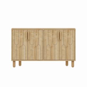 Buffet 4 portes aspect bois design graphique120x73cm