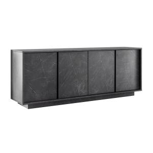 Buffet  4 portes aspect marbre gris anthracite