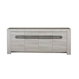 Buffet 4 portes couleur chêne cendré L220cm