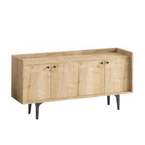 Buffet 4 portes décor chêne saphir - L150 cm