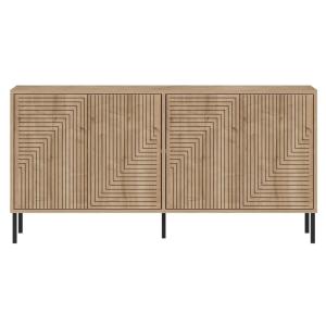 Buffet 4 portes décorées striées L150 cm