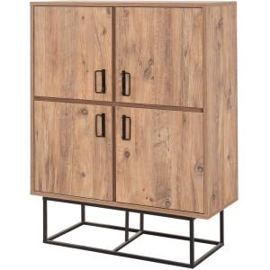 Buffet 4 portes effet bois 93 cm