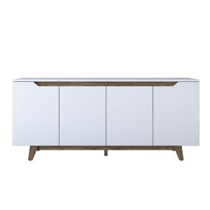 Buffet 4 portes effet bois blanc