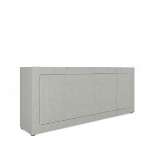 Buffet 4 portes effet bois gris cachemire 200x40x83,5 cm